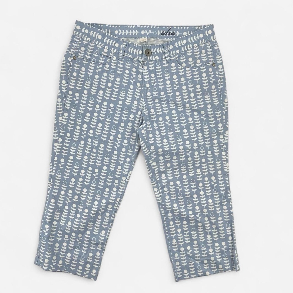 Idra Anthropologie Women's Floral Capri Pants 6 S Cotton Chino Coastal Resort